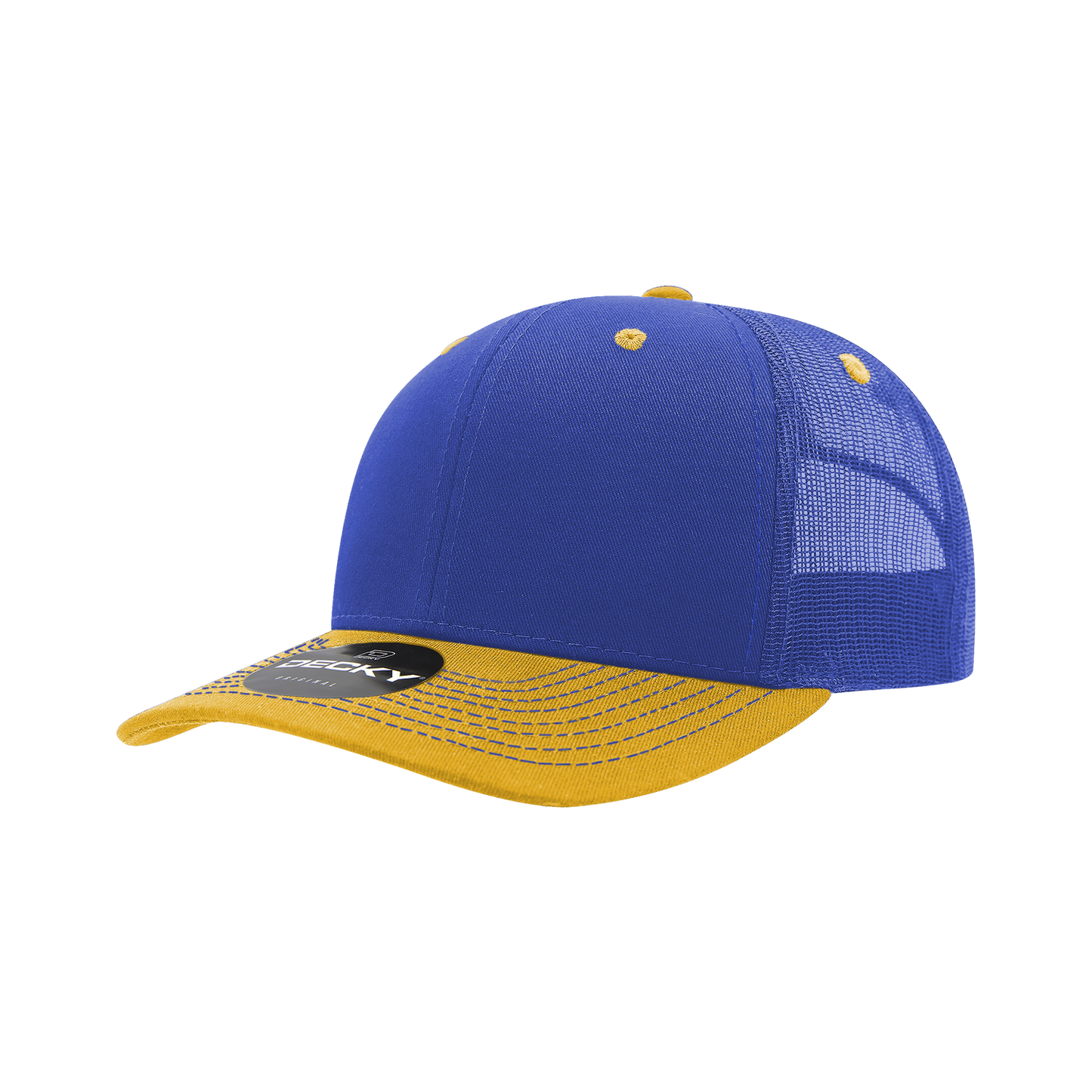 Decky-6031-6 Panel Mid Profile Structured Contra-Stitch Trucker
