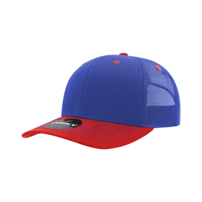 Decky-6031-6 Panel Mid Profile Structured Contra-Stitch Trucker