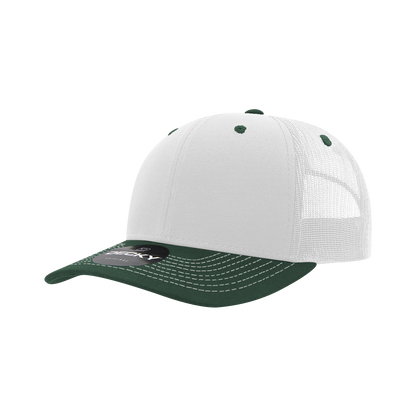 Decky-6031-6 Panel Mid Profile Structured Contra-Stitch Trucker