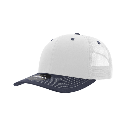 Decky-6031-6 Panel Mid Profile Structured Contra-Stitch Trucker