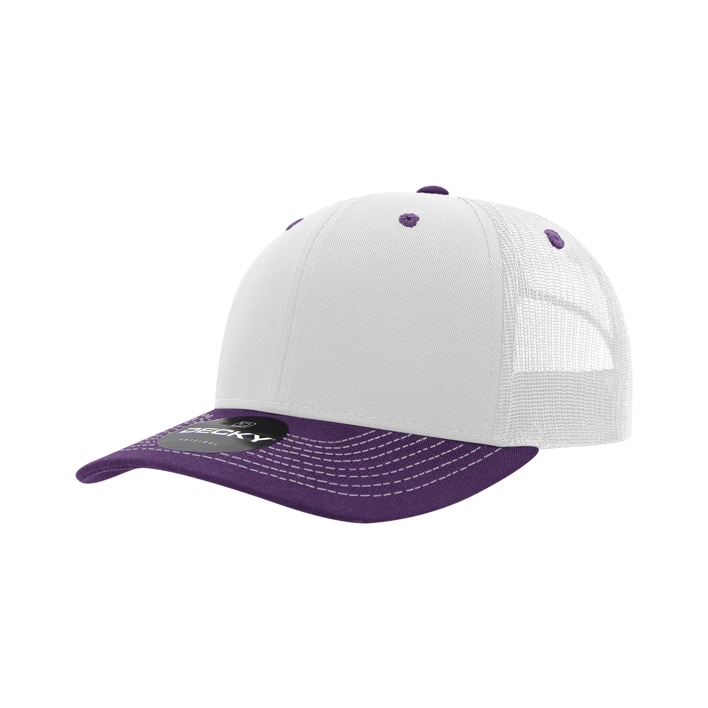 Decky-6031-6 Panel Mid Profile Structured Contra-Stitch Trucker