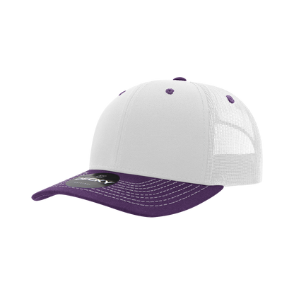 Decky-6031-6 Panel Mid Profile Structured Contra-Stitch Trucker