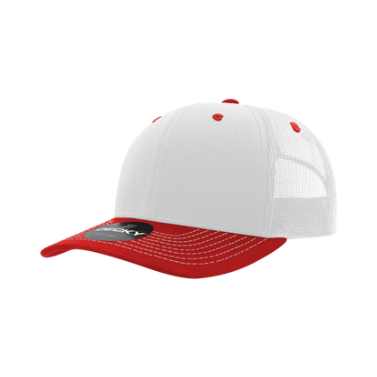 Decky-6031-6 Panel Mid Profile Structured Contra-Stitch Trucker
