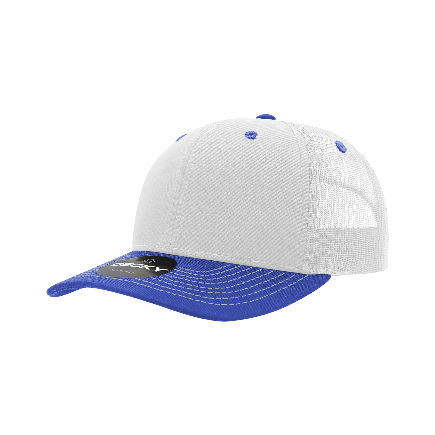 Decky-6031-6 Panel Mid Profile Structured Contra-Stitch Trucker