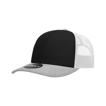 Decky-6031-6 Panel Mid Profile Structured Contra-Stitch Trucker