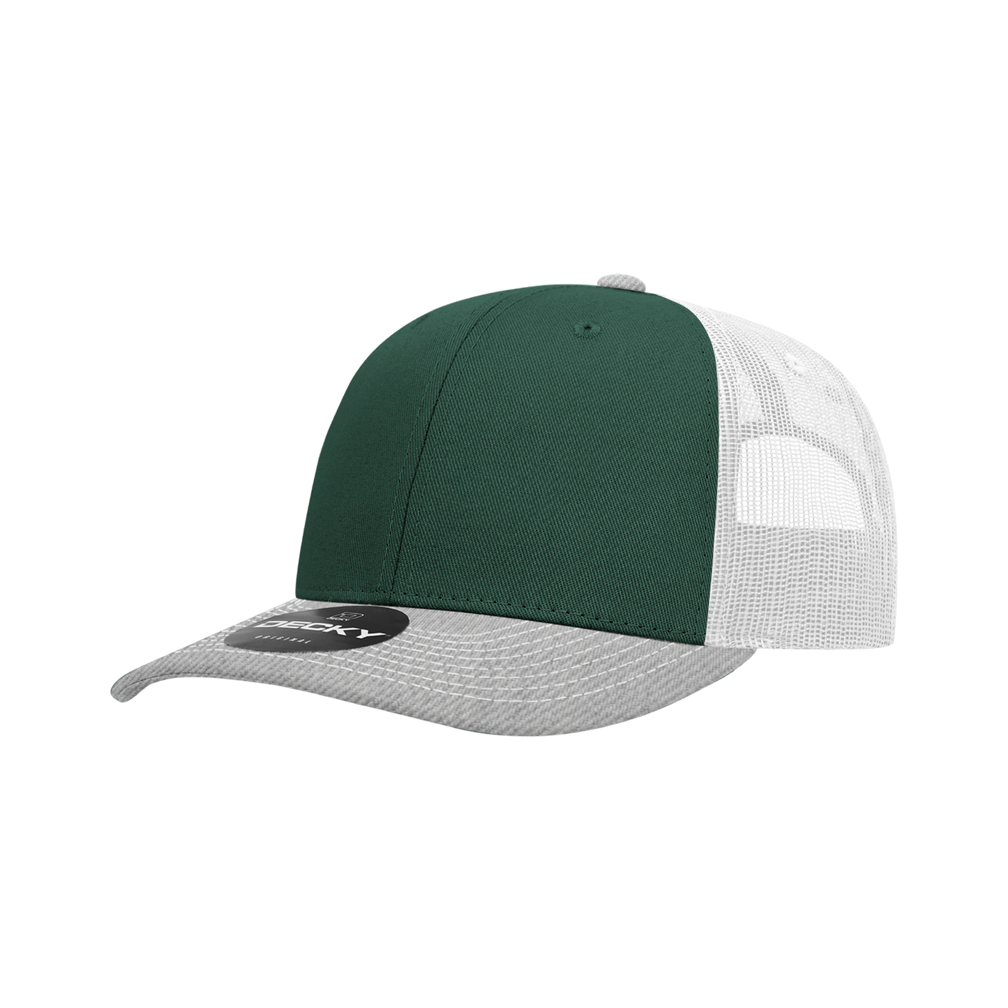 Decky-6031-6 Panel Mid Profile Structured Contra-Stitch Trucker