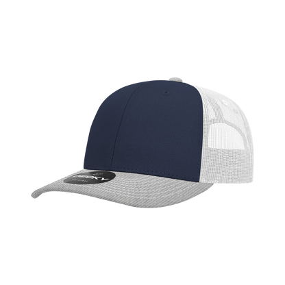 Decky-6031-6 Panel Mid Profile Structured Contra-Stitch Trucker