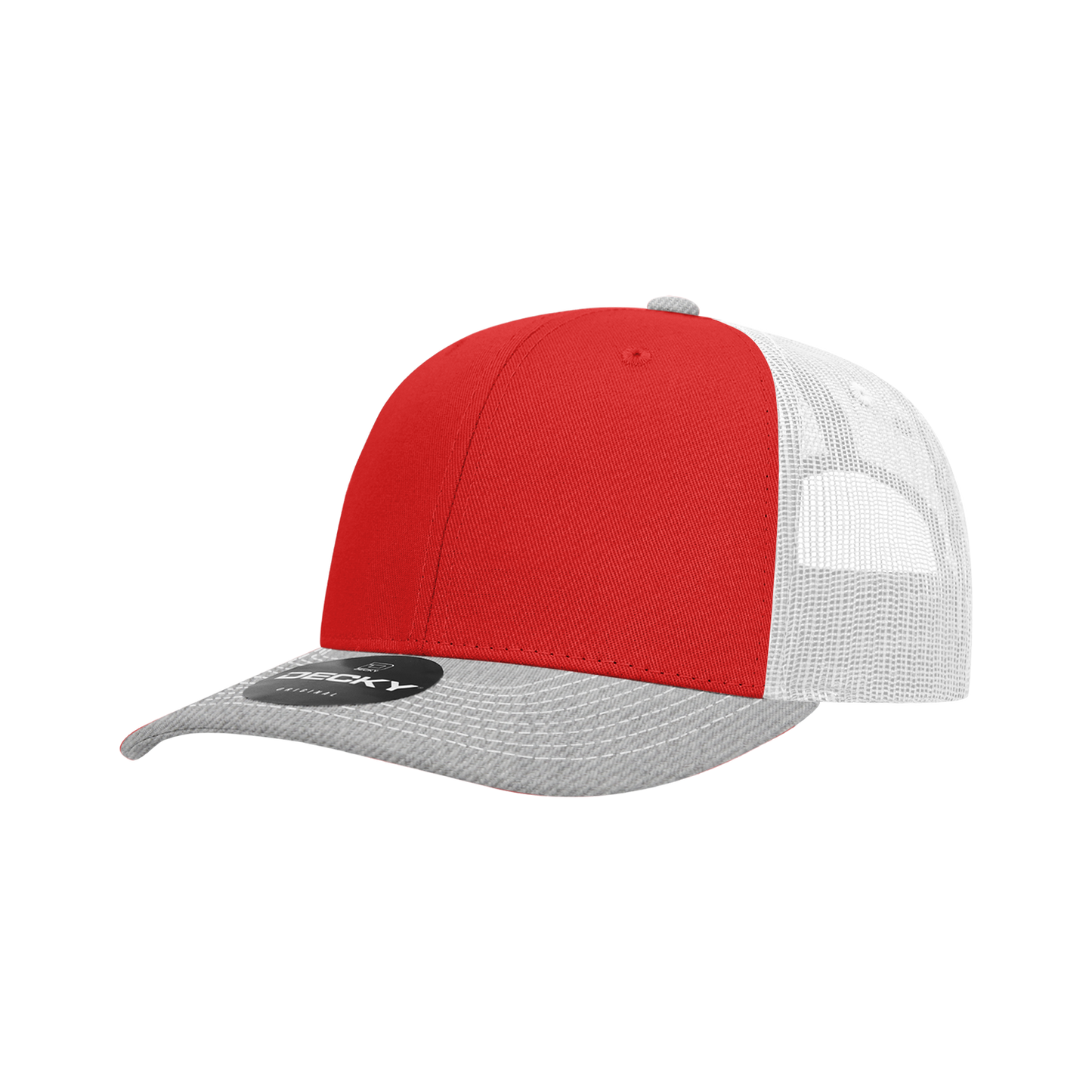 Decky-6031-6 Panel Mid Profile Structured Contra-Stitch Trucker