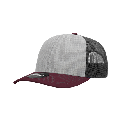 Decky-6031-6 Panel Mid Profile Structured Contra-Stitch Trucker