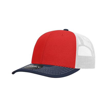 Decky-6031-6 Panel Mid Profile Structured Contra-Stitch Trucker