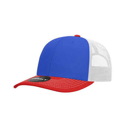 Decky-6031-6 Panel Mid Profile Structured Contra-Stitch Trucker