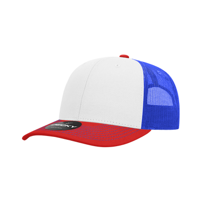 Decky-6031-6 Panel Mid Profile Structured Contra-Stitch Trucker