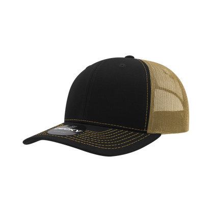Decky-6031-6 Panel Mid Profile Structured Contra-Stitch Trucker