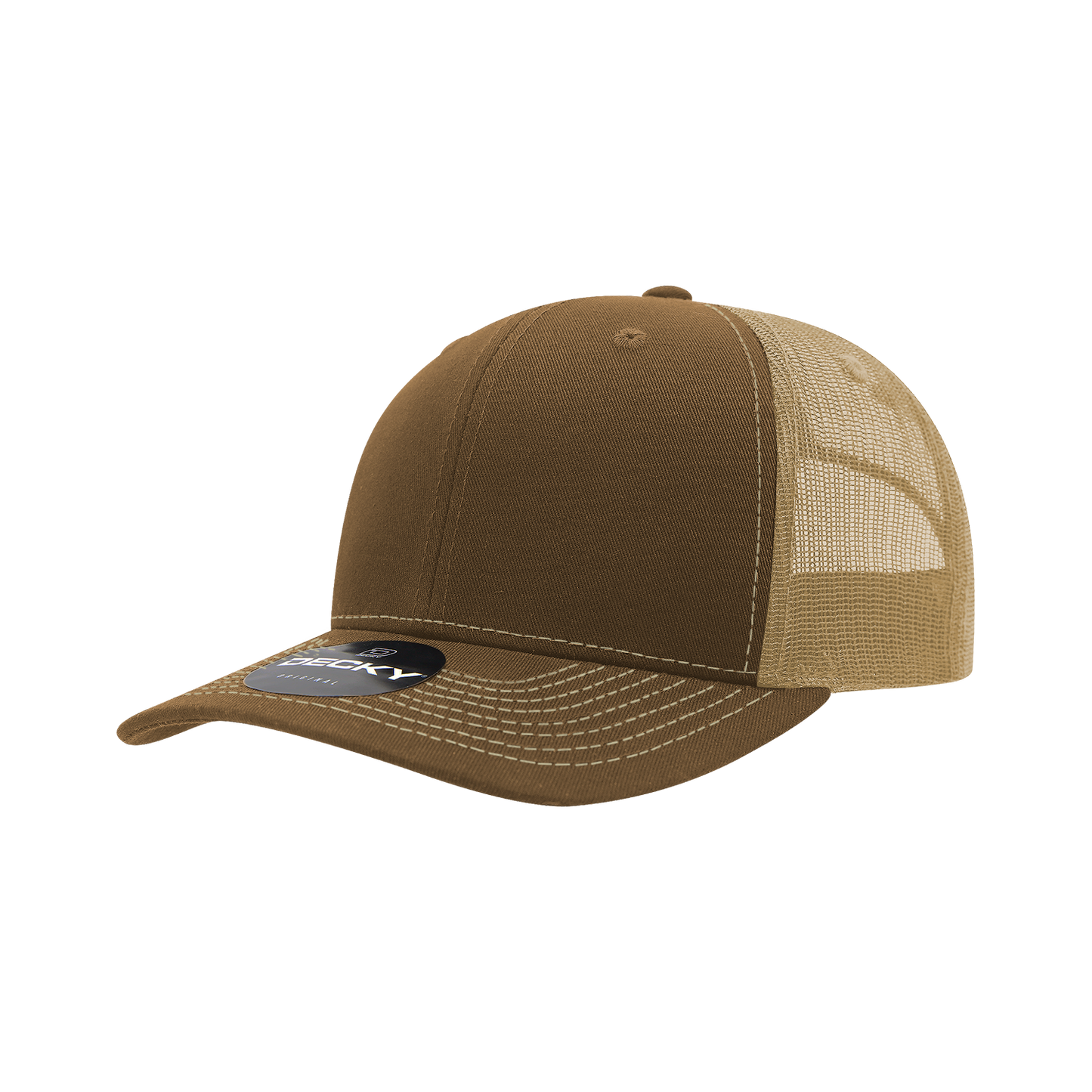 Decky-6031-6 Panel Mid Profile Structured Contra-Stitch Trucker