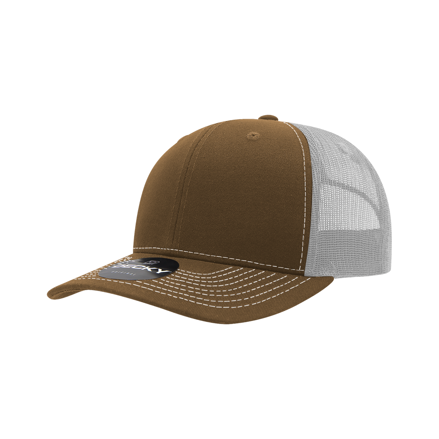 Decky-6031-6 Panel Mid Profile Structured Contra-Stitch Trucker
