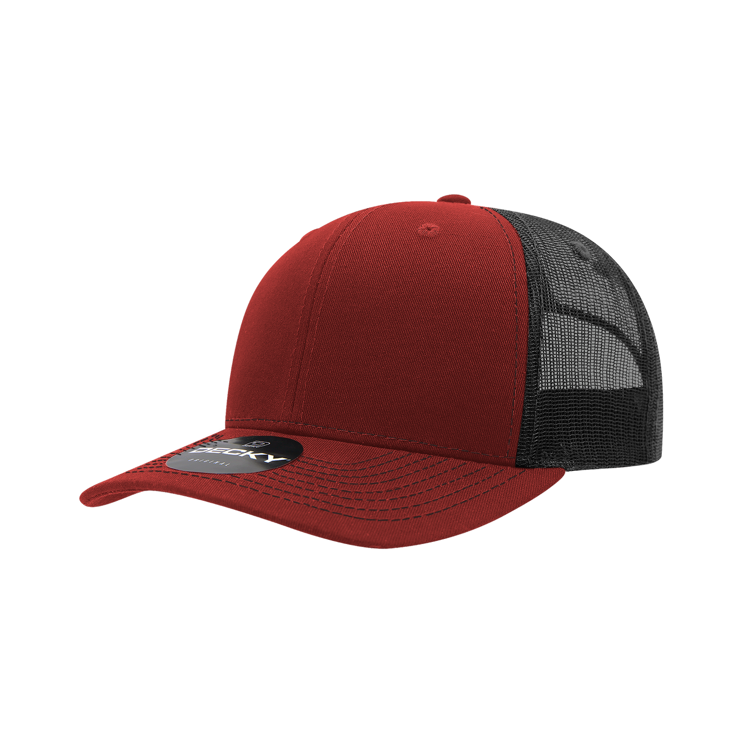 Decky-6031-6 Panel Mid Profile Structured Contra-Stitch Trucker