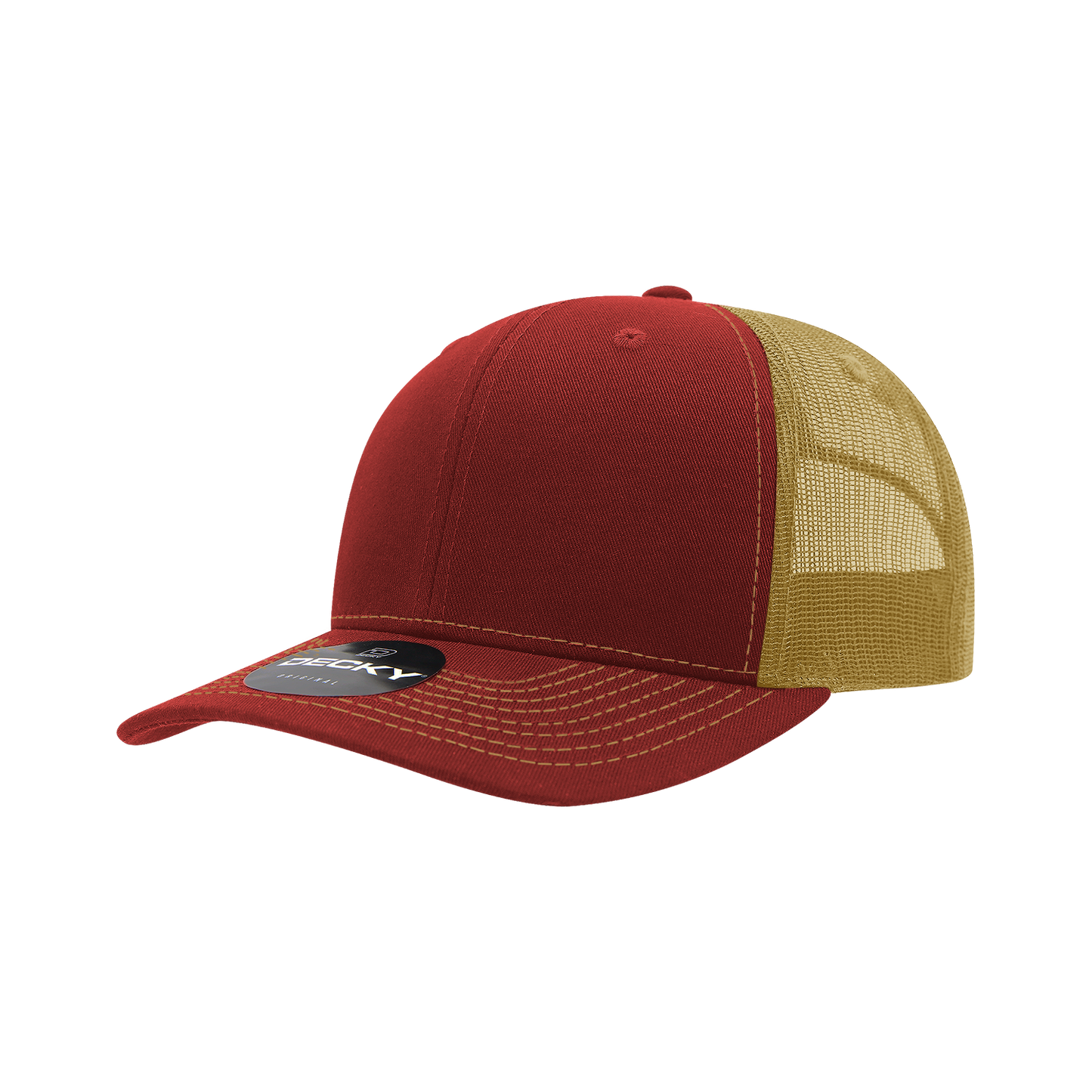 Decky-6031-6 Panel Mid Profile Structured Contra-Stitch Trucker