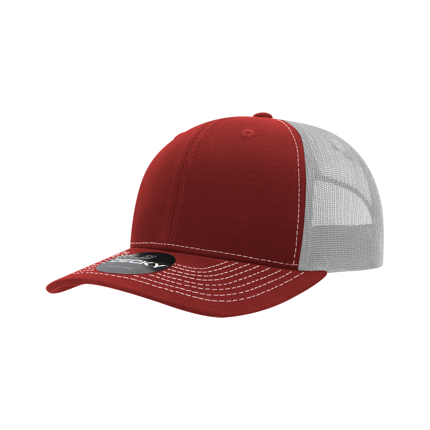 Decky-6031-6 Panel Mid Profile Structured Contra-Stitch Trucker