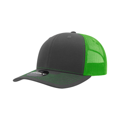 Decky-6031-6 Panel Mid Profile Structured Contra-Stitch Trucker