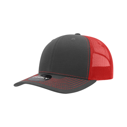 Decky-6031-6 Panel Mid Profile Structured Contra-Stitch Trucker