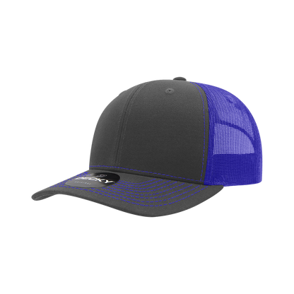 Decky-6031-6 Panel Mid Profile Structured Contra-Stitch Trucker