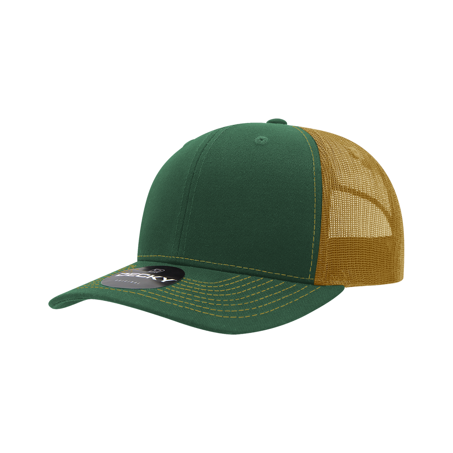 Decky-6031-6 Panel Mid Profile Structured Contra-Stitch Trucker