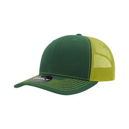 Decky-6031-6 Panel Mid Profile Structured Contra-Stitch Trucker