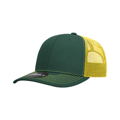 Decky-6031-6 Panel Mid Profile Structured Contra-Stitch Trucker