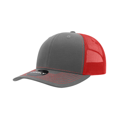 Decky-6031-6 Panel Mid Profile Structured Contra-Stitch Trucker