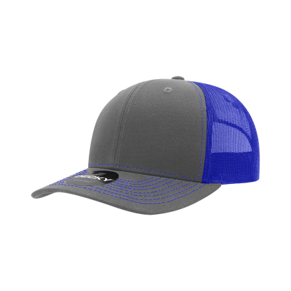 Decky-6031-6 Panel Mid Profile Structured Contra-Stitch Trucker