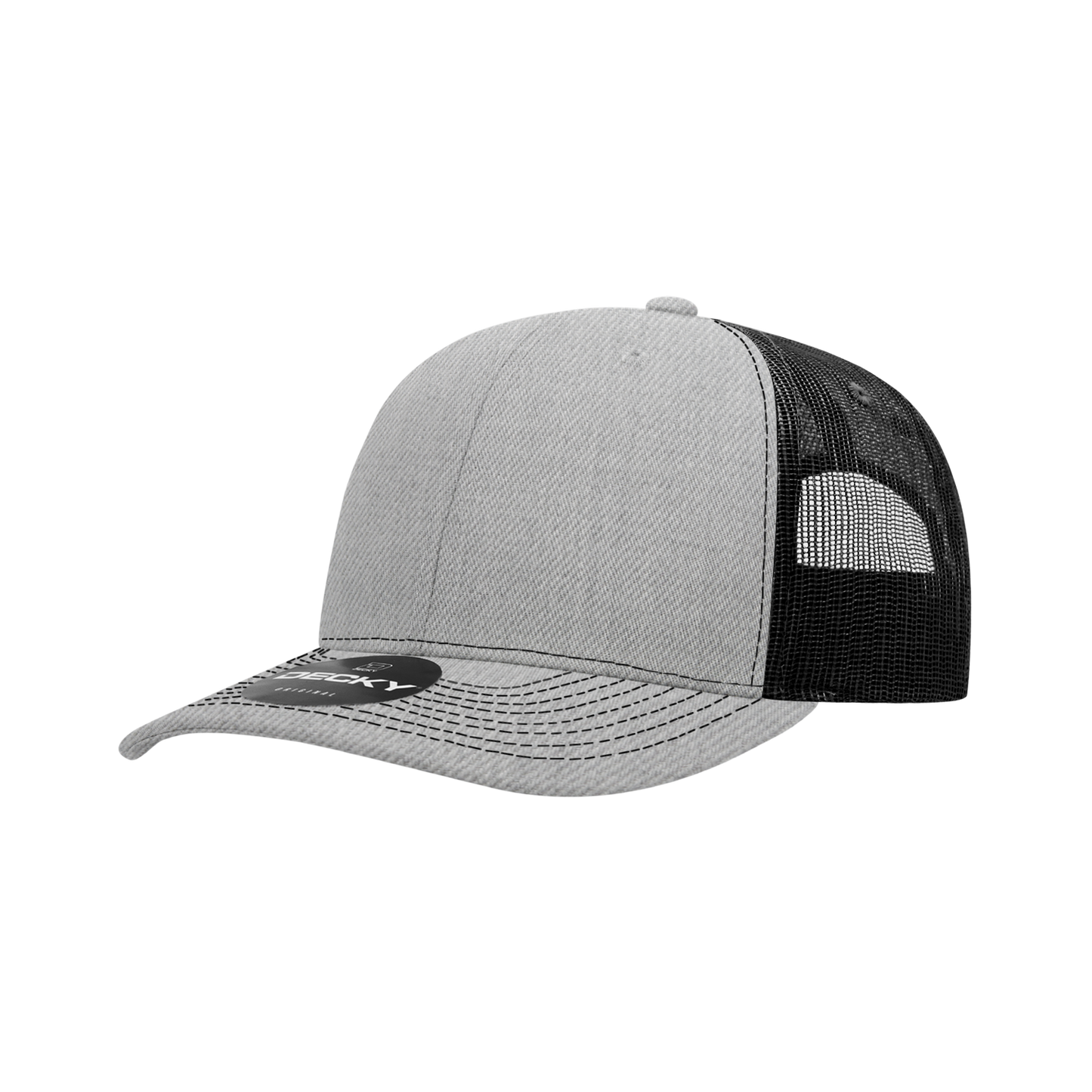 Decky-6031-6 Panel Mid Profile Structured Contra-Stitch Trucker