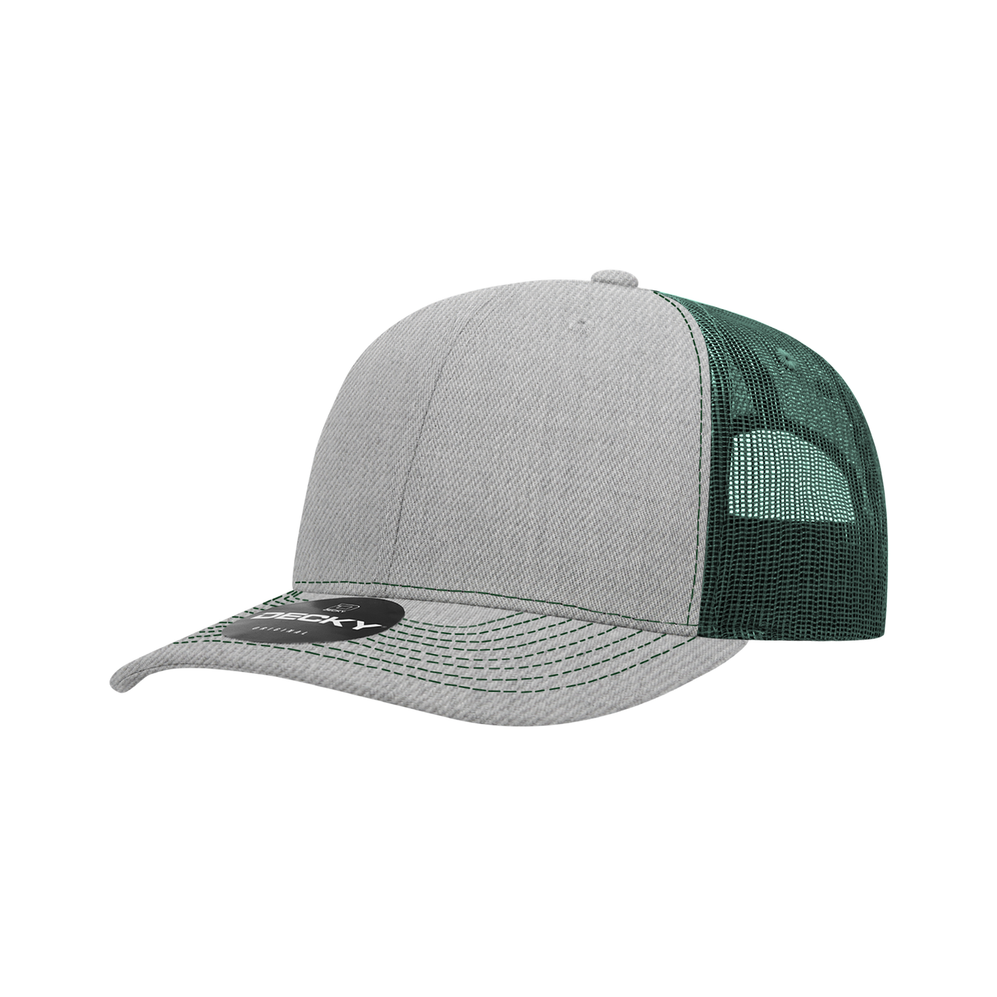 Decky-6031-6 Panel Mid Profile Structured Contra-Stitch Trucker
