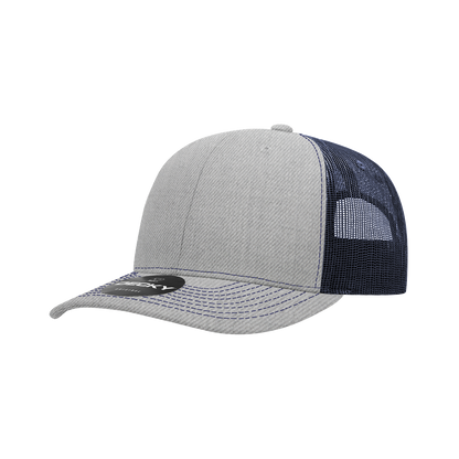 Decky-6031-6 Panel Mid Profile Structured Contra-Stitch Trucker