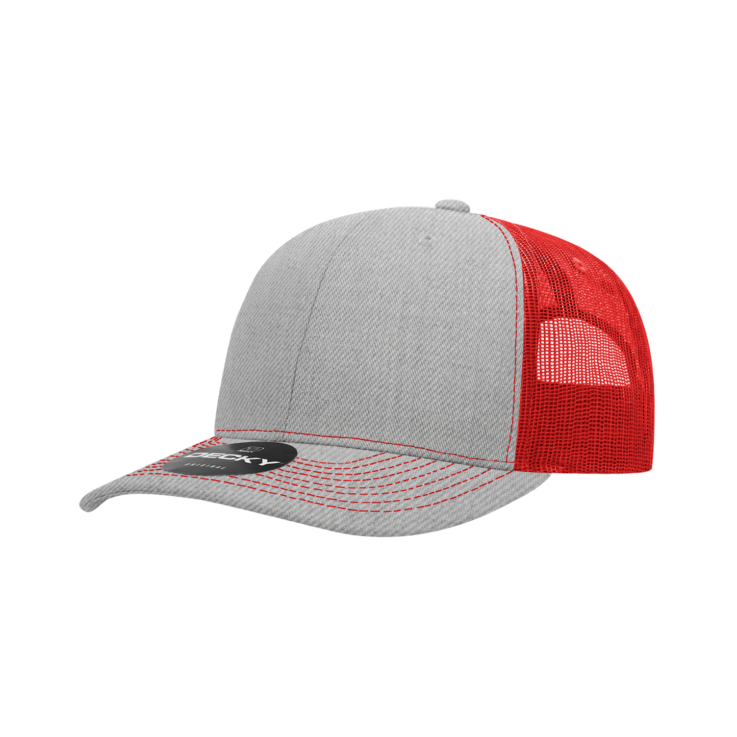 Decky-6031-6 Panel Mid Profile Structured Contra-Stitch Trucker