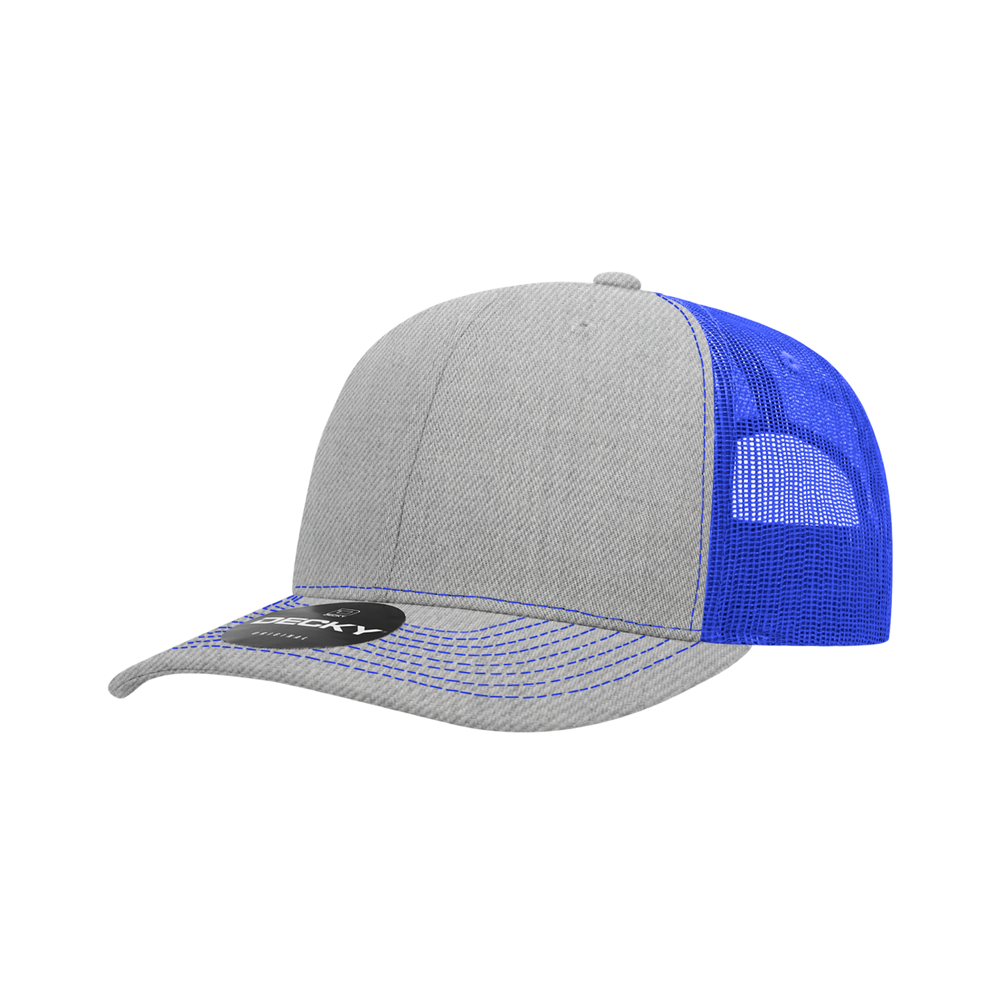 Decky-6031-6 Panel Mid Profile Structured Contra-Stitch Trucker