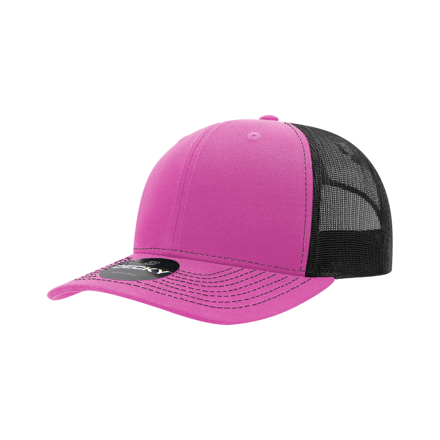 Decky-6031-6 Panel Mid Profile Structured Contra-Stitch Trucker