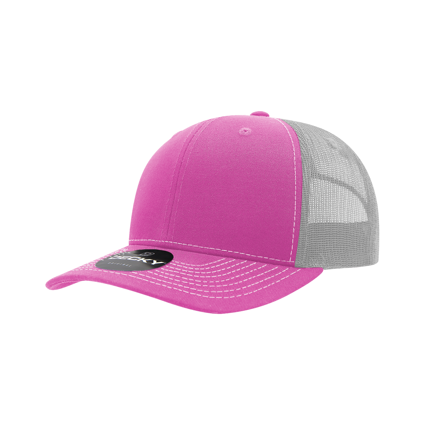 Decky-6031-6 Panel Mid Profile Structured Contra-Stitch Trucker