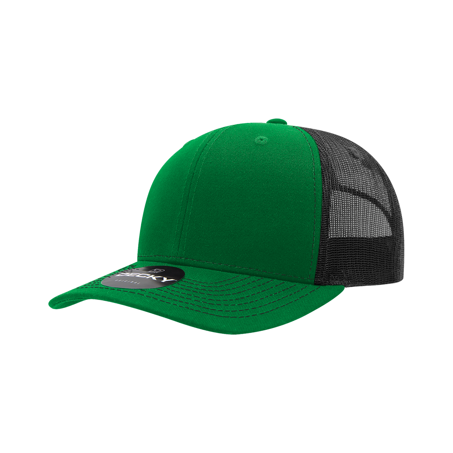 Decky-6031-6 Panel Mid Profile Structured Contra-Stitch Trucker