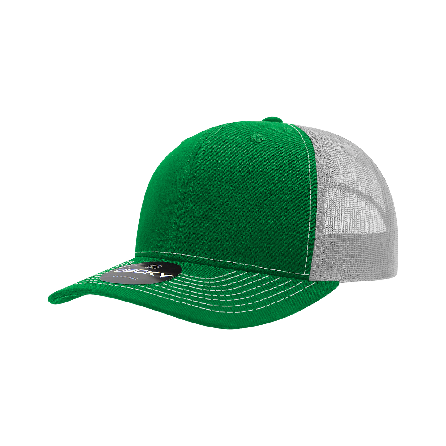 Decky-6031-6 Panel Mid Profile Structured Contra-Stitch Trucker