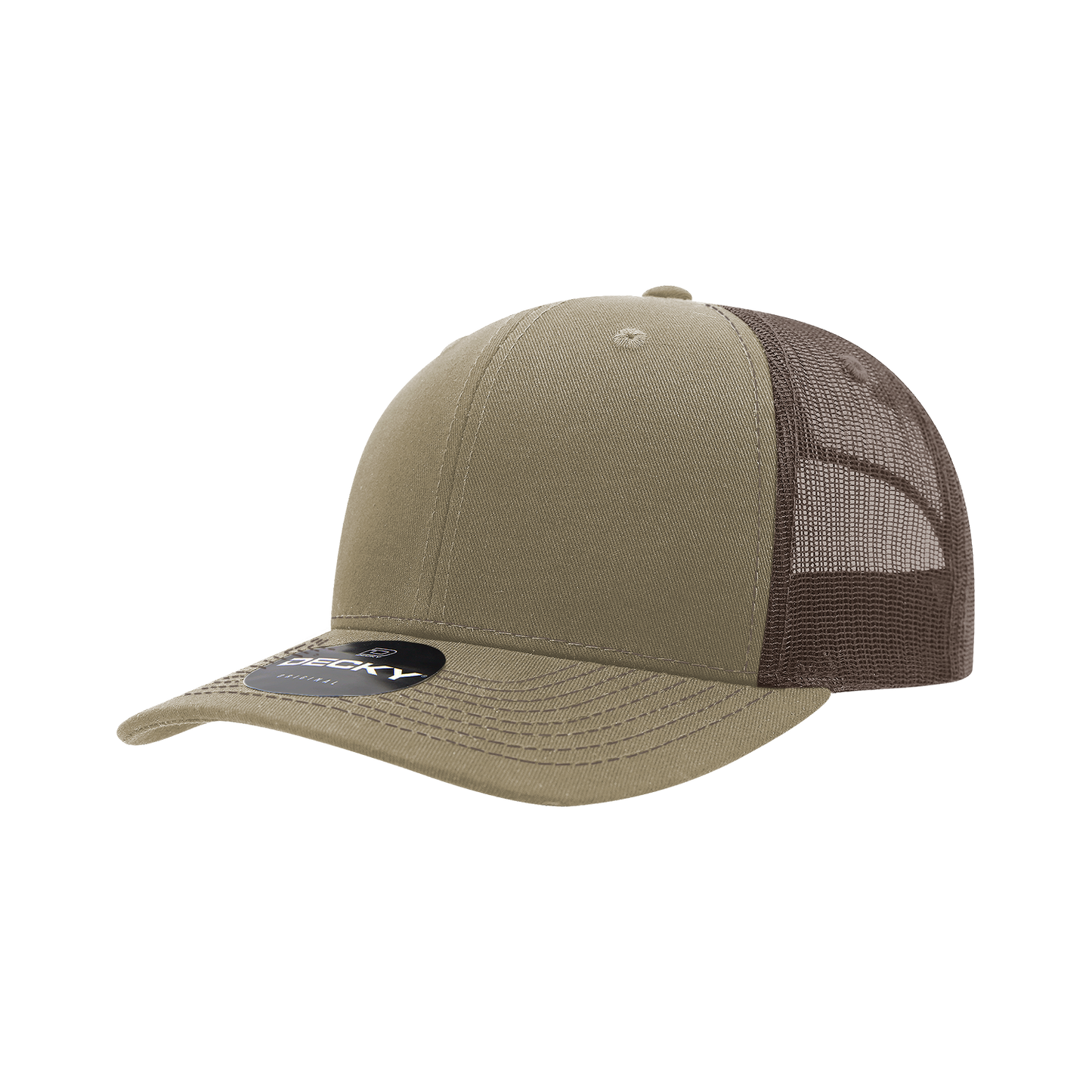 Decky-6031-6 Panel Mid Profile Structured Contra-Stitch Trucker