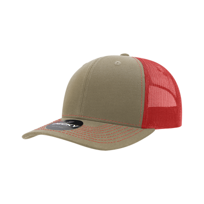 Decky-6031-6 Panel Mid Profile Structured Contra-Stitch Trucker