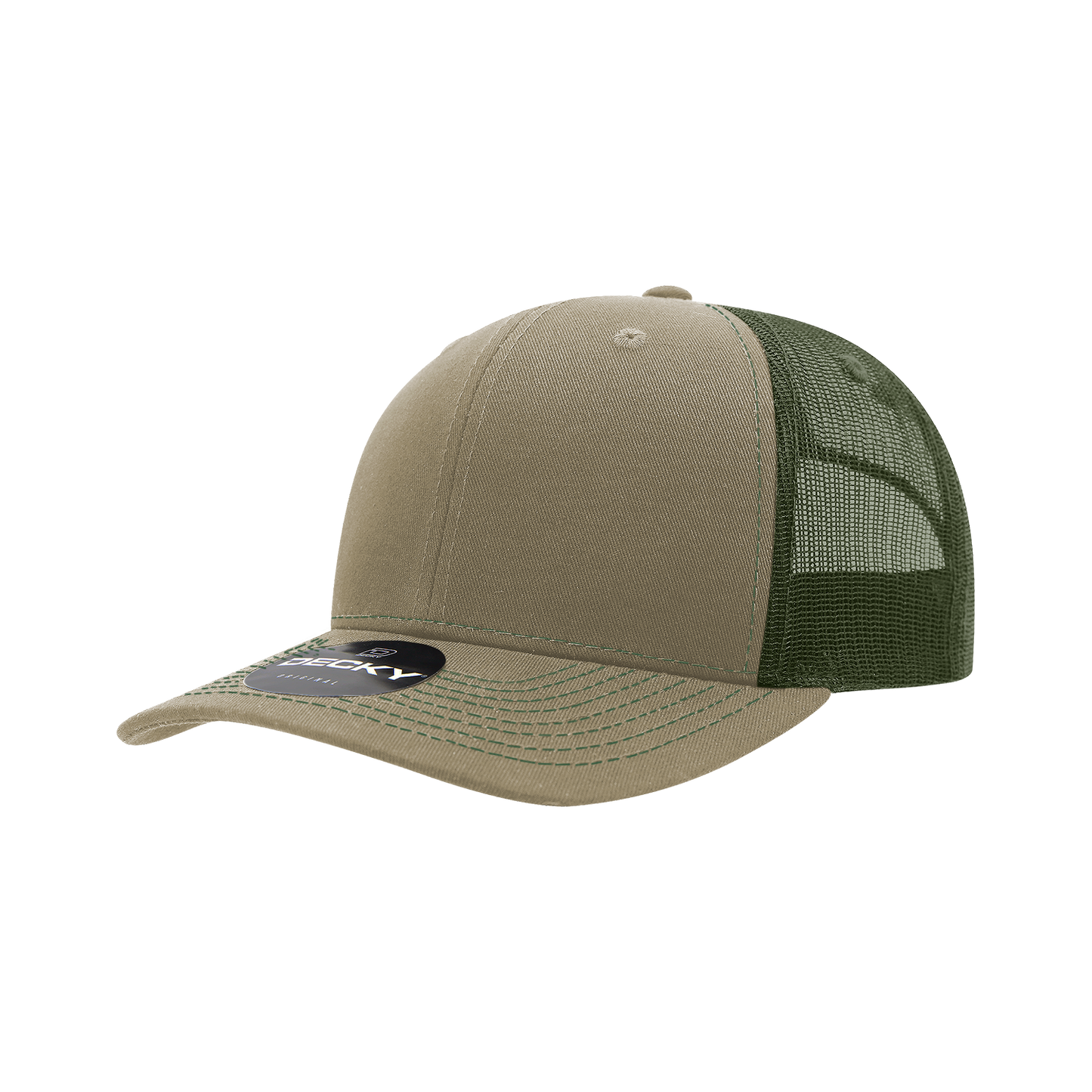 Decky-6031-6 Panel Mid Profile Structured Contra-Stitch Trucker