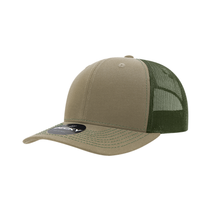Decky-6031-6 Panel Mid Profile Structured Contra-Stitch Trucker