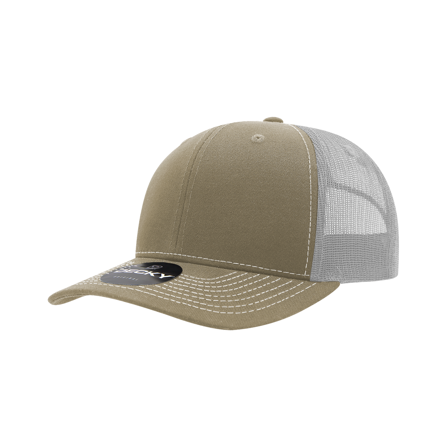 Decky-6031-6 Panel Mid Profile Structured Contra-Stitch Trucker