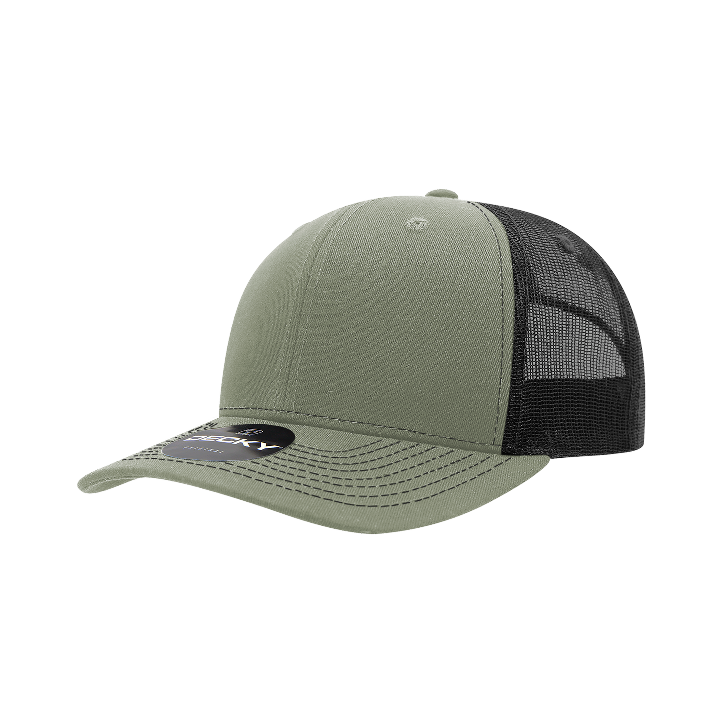 Decky-6031-6 Panel Mid Profile Structured Contra-Stitch Trucker