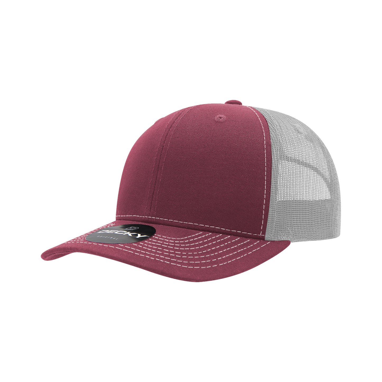 Decky-6031-6 Panel Mid Profile Structured Contra-Stitch Trucker