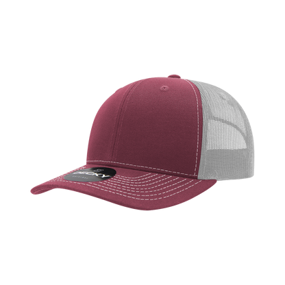 Decky-6031-6 Panel Mid Profile Structured Contra-Stitch Trucker
