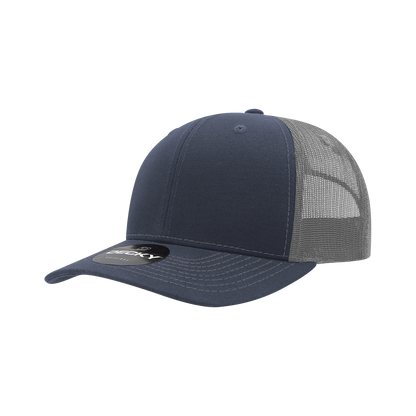 Decky-6031-6 Panel Mid Profile Structured Contra-Stitch Trucker
