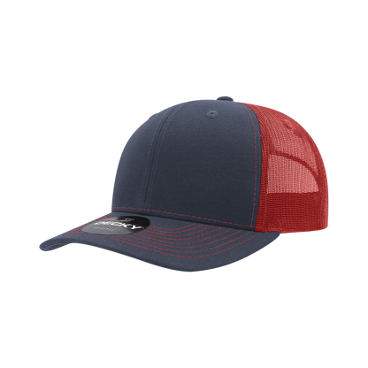Decky-6031-6 Panel Mid Profile Structured Contra-Stitch Trucker