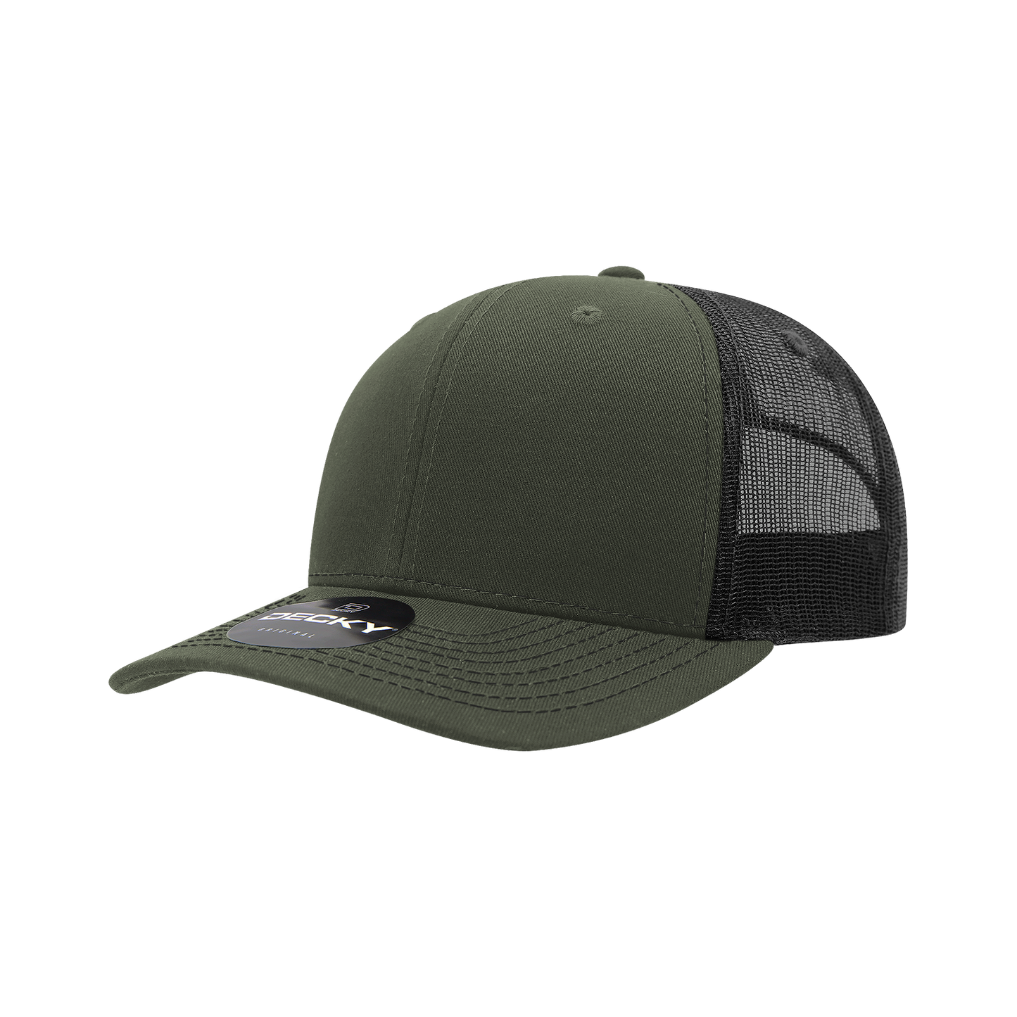 Decky-6031-6 Panel Mid Profile Structured Contra-Stitch Trucker